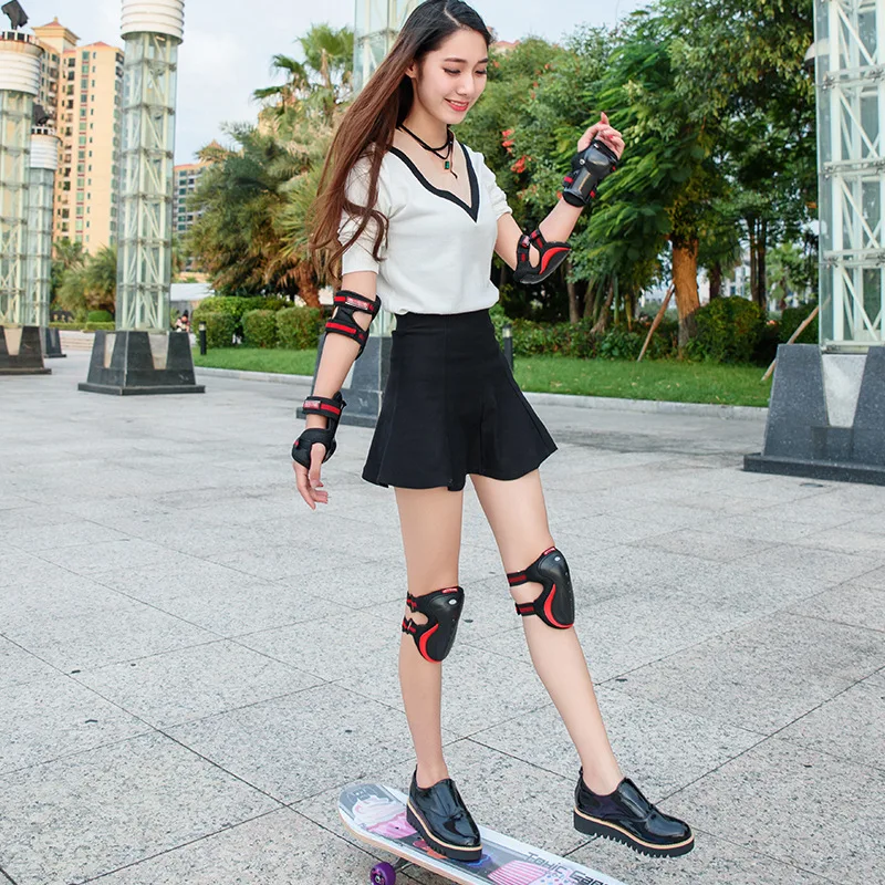 6 шт./набор защитных подушек для катания на коньках налокотники велосипеде