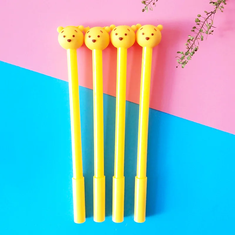 

48pcs/lot 0.5mm Black Ink Creative Cute Cartoon Animal Yellow Bear Gel Pen Water Pen Roller Ball Pens