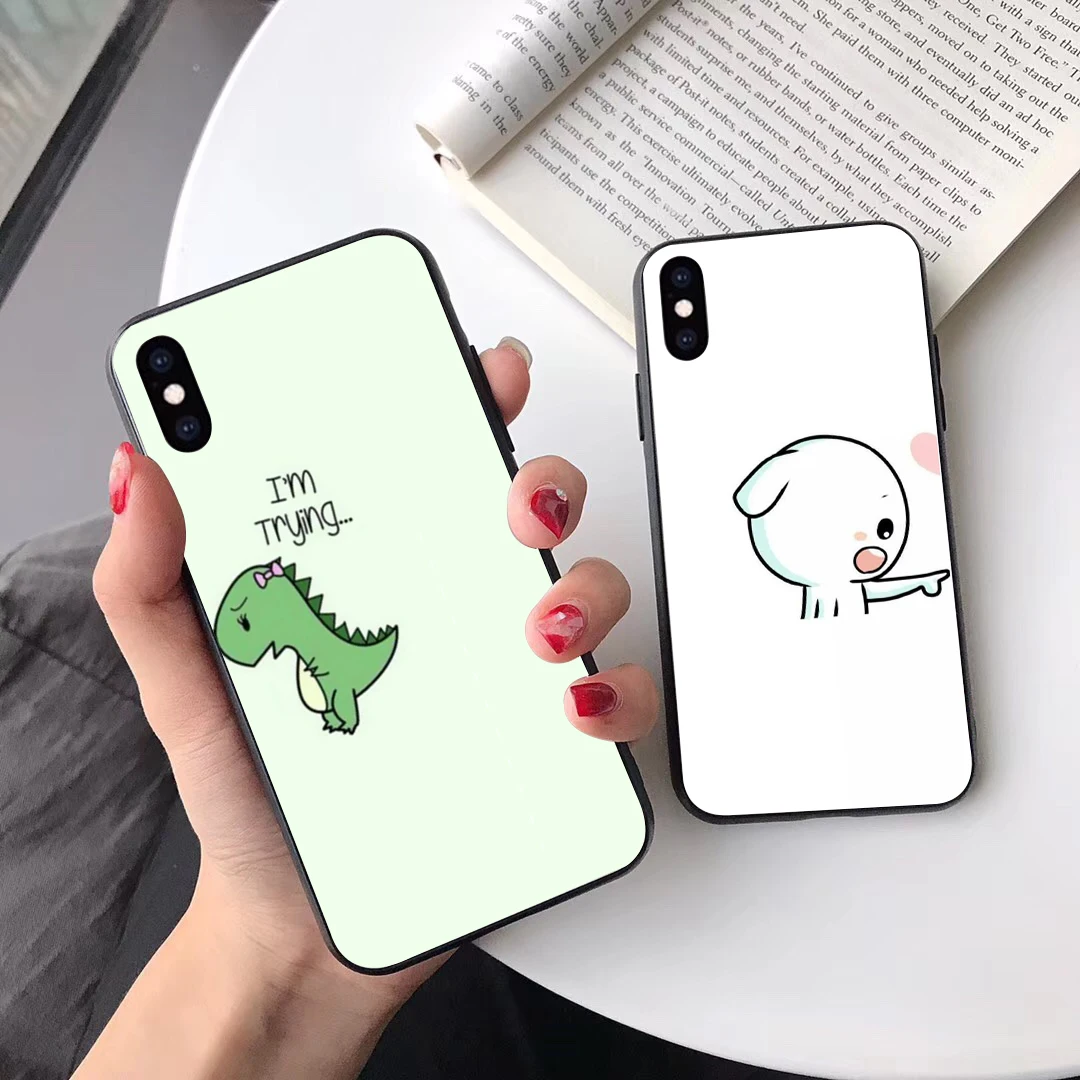 YIMAOC Best Friend Girlfriend Boyfriend Soft Case for iPhone XS Max XR X 7 8 6 6S Plus 5 5S SE |
