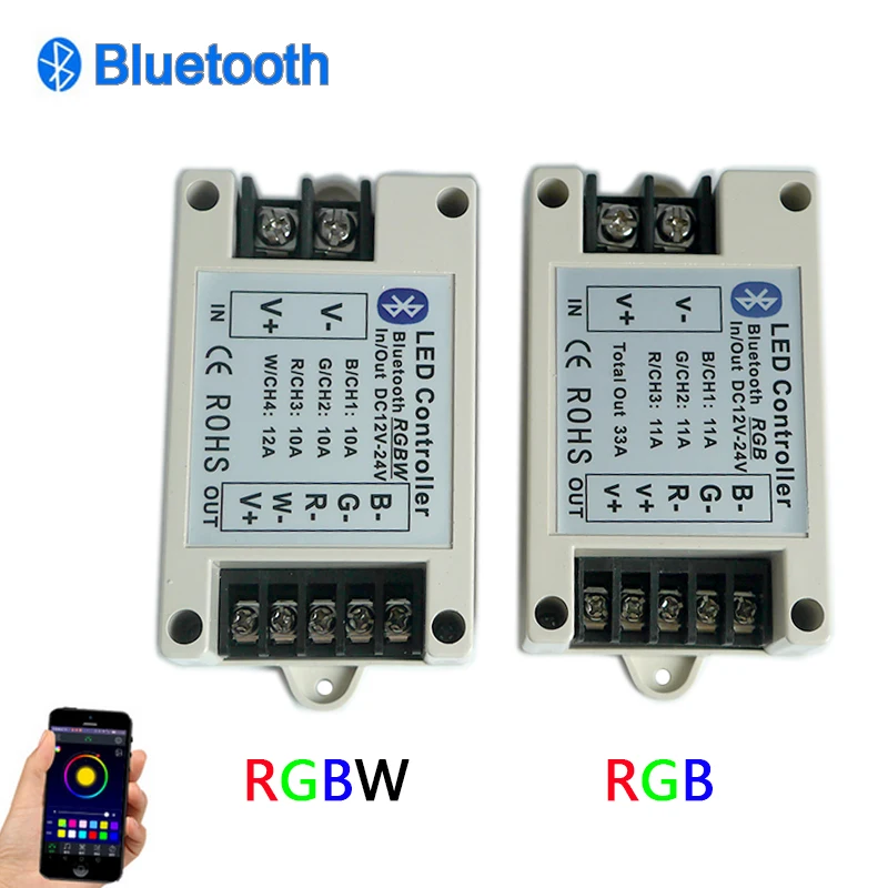 Бесплатная доставка DC 12V 24V 12A 33A BT RGB/RGBW Bluetooth 4 0 управление светодиодным