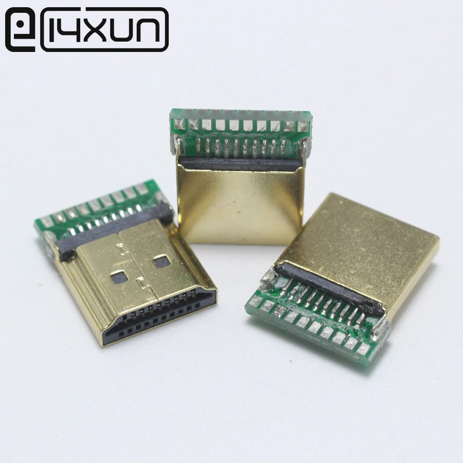 EClyxun 1 шт./лот Позолоченный разъем HDMI типа A со штекером и печатной платой Версия 4