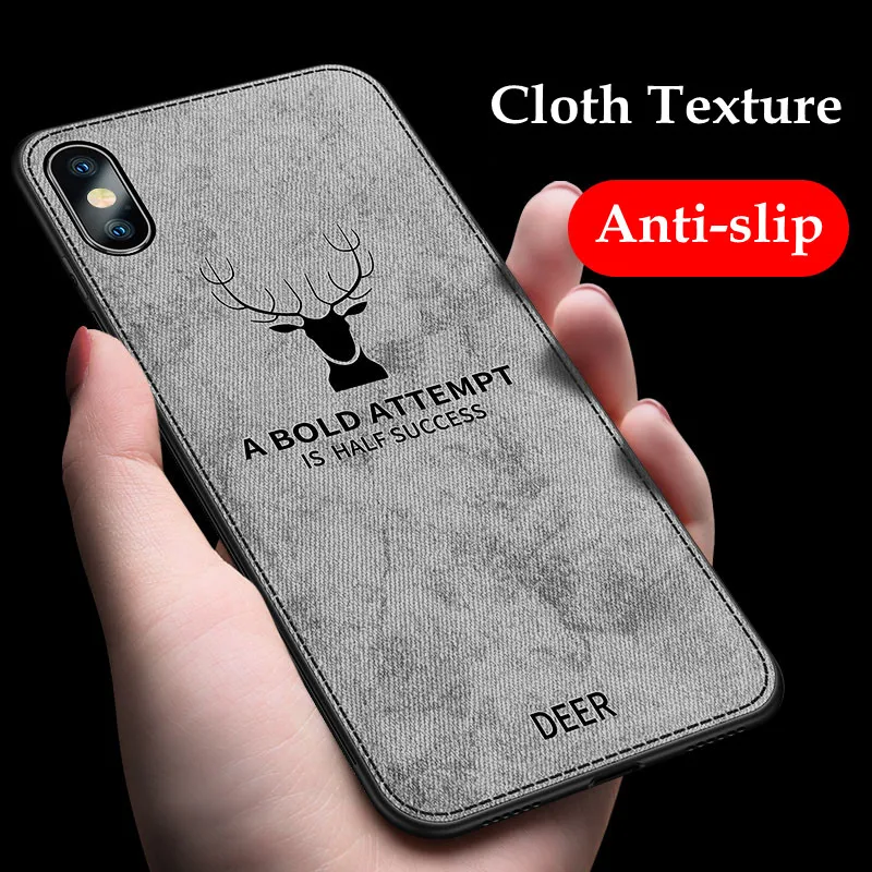Роскошный тканевый 3D чехол для телефона с рождественским оленем iphone XS Max 7 8 6 6S Plus