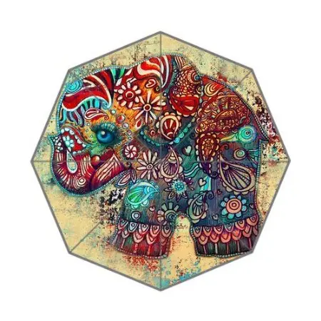 Племенной цветочный узор слон и французская карта Парижа Стильный Уникальный