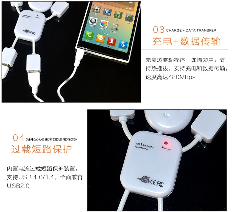 Высокое качество USB HUB USB 2.0 Привет-Скорость 4-Порты и разъёмы адаптер Splitter концентратор для ПК компьютер Тетрадь ноутбук хороший