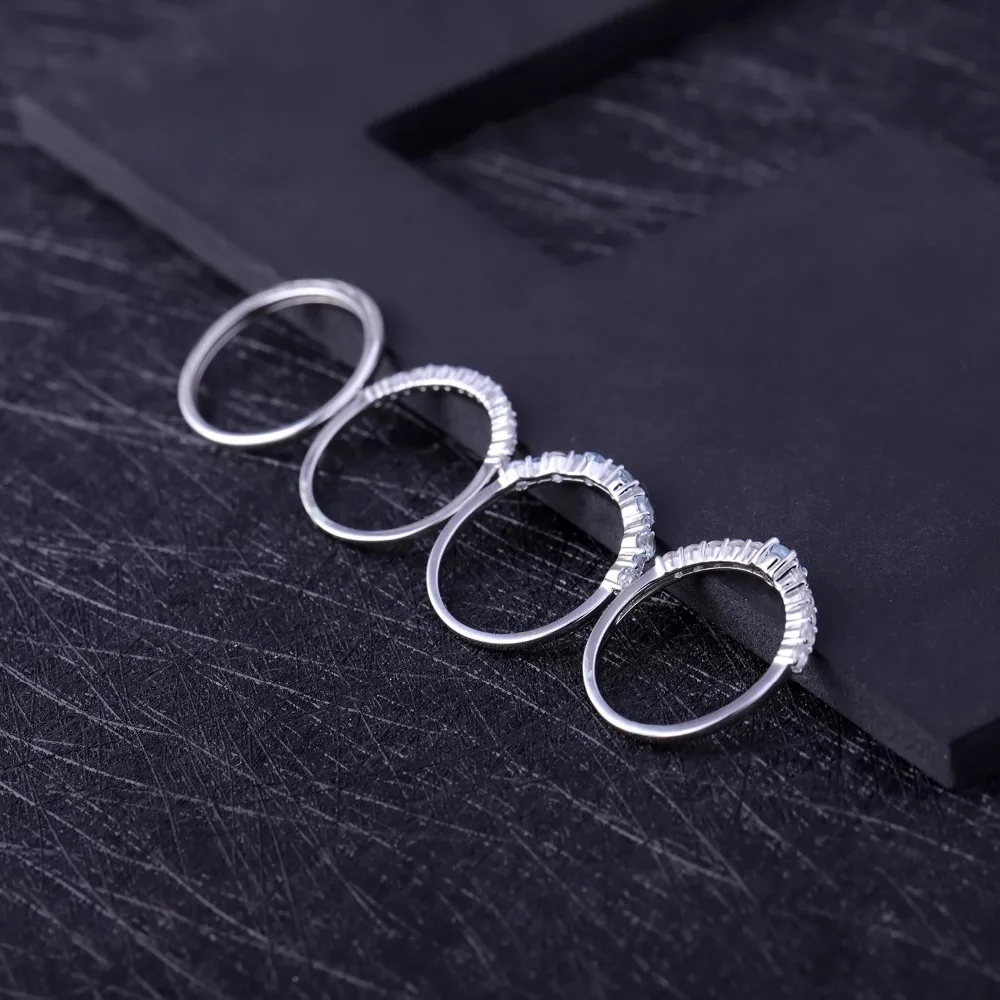 Gem's Ballet 0.96Ct натуральный голубой топаз драгоценный камень кольцо 925 пробы серебро свадебные наборы обручальное кольцо для женщин ювелирные изделия