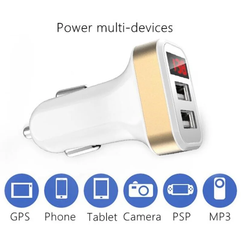 Tongdaytech быстрая зарядка автомобильное зарядное устройство для huawei P20 Pro 2 порта USB светодиодный дисплей быстрое автомобильное зарядное устройство для iPhone X Xiaomi