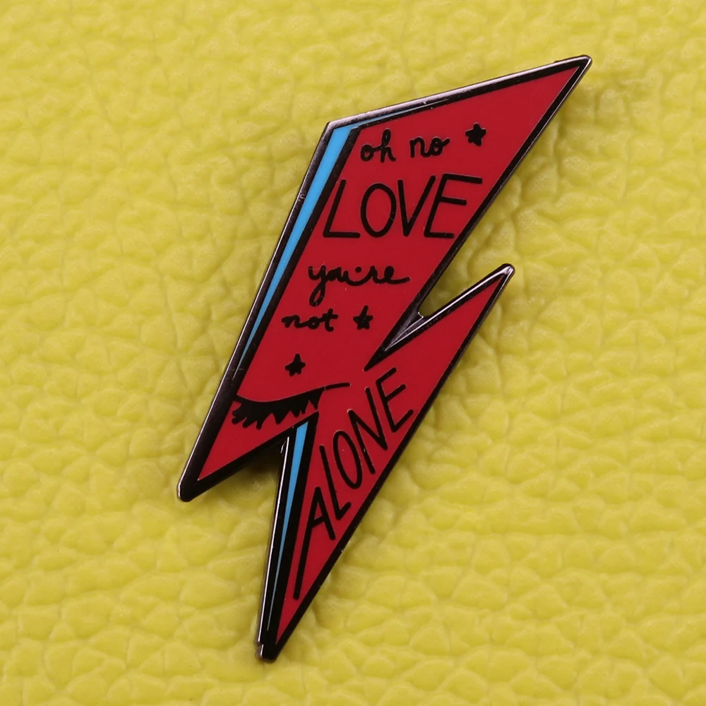 Молния булавка oh no love you are not alone брошь в виде звезд Дэвида Боуи Звездная Пыль Вдохновленный значок музыка искусство ювелирные изделия любовь пара подарок