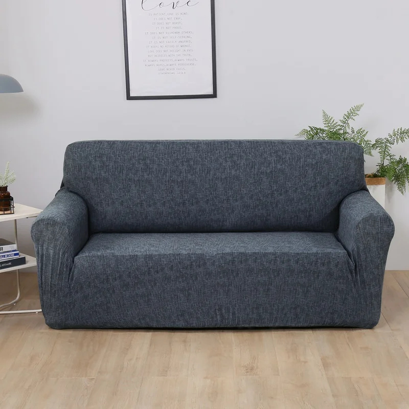 Dark grey Фиолетовый пасторальный красочный печатный чехол для дивана Эластичный все включено чехол для дивана моющийся универсальный чехол для мебели 1 шт - Цвет: Dark grey