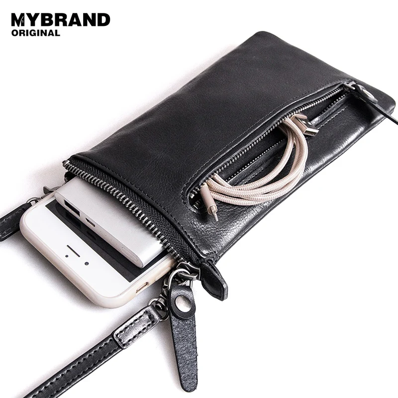 Mybrandoriginal повседневное мини-натуральная кожа сумка для человек телефон на молнии