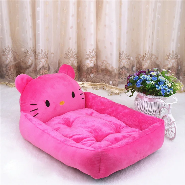 Хлопок теплый мягкий Тоторо hello kitty кровать для собаки для большой собаки кошки кровати домашние товары для домашних животных спальное постельное белье Подушка осень зима - Цвет: Pink Hello Kitty