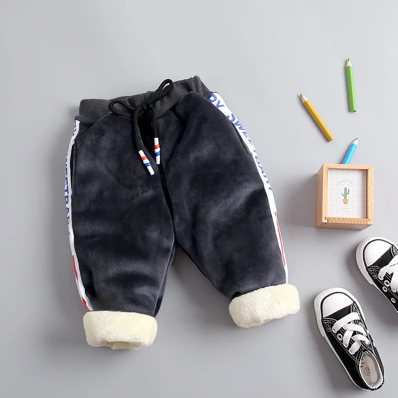 Теплые штаны для мальчиков зимние детские повседневные Хлопковые Штаны с