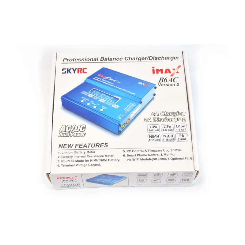 Балансирующее зарядное устройство SKYRC iMAX B6AC V2 AC/DC для аккумуляторов LiPo/LiFe/LiIon/NiMH/NiCd