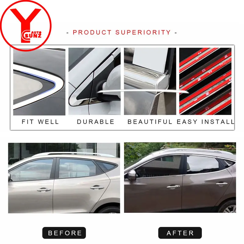 2009 2016 полоски для отделки окон автомобиля из нержавеющей стали hyundai ix35 аксессуары