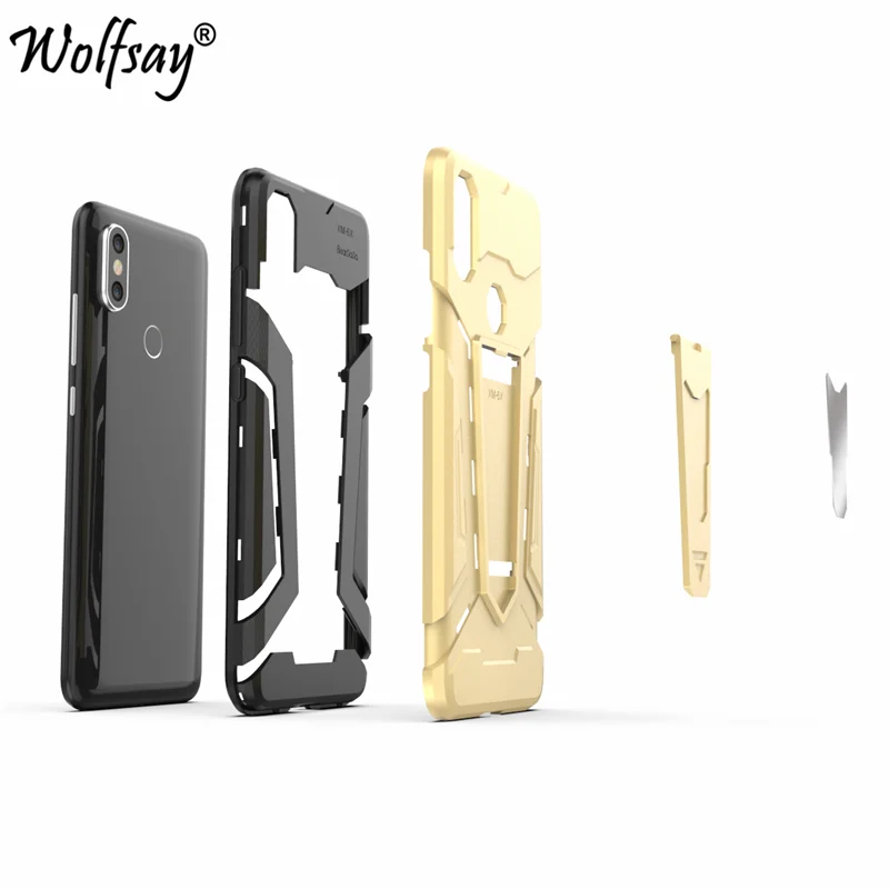Xiaomi Mi A2 Case 6X Cover Armor Magnetic Car Holder For Hard Silicone Wolfsay |