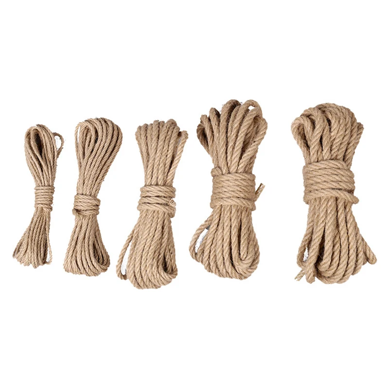 

10M/lot 4/6/8/12mm Manual woven burlap Rope Natural Jute rope Twine String Cord Hemp Rope for DIY Wed garden Wrap craft Decor