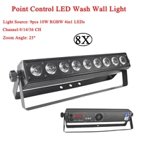 8pcslot point control led wall wash 9x10w rgbw 4in1 lighting good for dj disco party dance floor nightclub bar and wedding lamp