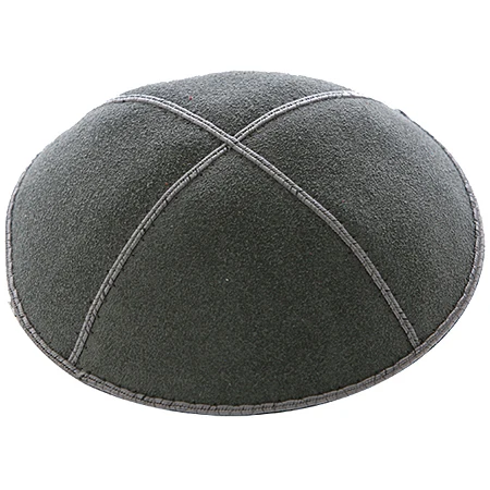Еврейская кипа кожа замша YARMULKE KIPPAH KIPPOT Кепка с черепом - Цвет: DARK GREAY