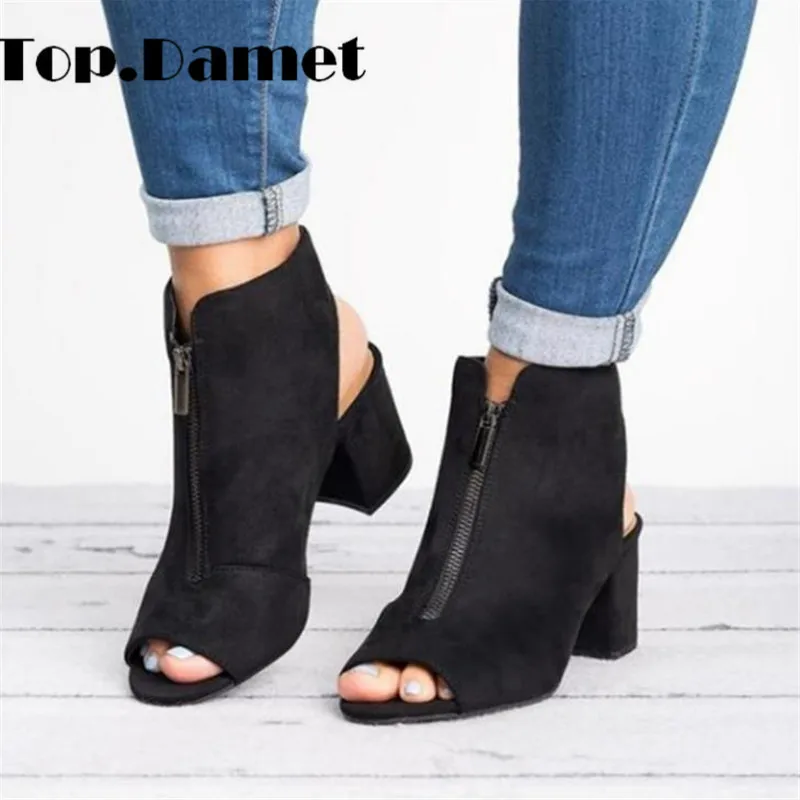 Top. Damet/женские босоножки модные весенне летние однотонные туфли на квадратном