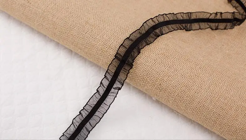 5 ярдов красивый белый черный красный органза оборки эластичная кружевная