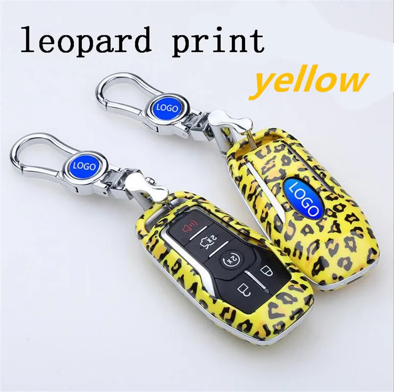Хит продаж автомобильный чехол для ключей Ford Леопардовый принт стильный брелок