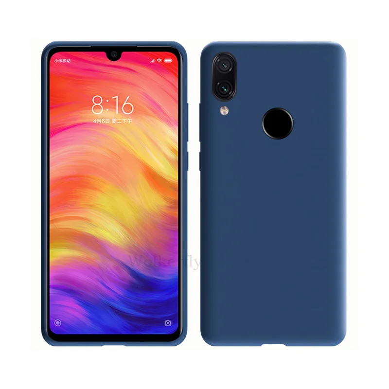 Navy blue Официальный жидкий силиконовый чехол для Xiao mi Red mi Note 7 6 Pro 6A mi 9 se mi 8 SE mi 8 lite 6X A2 lite - Цвет: Navy blue