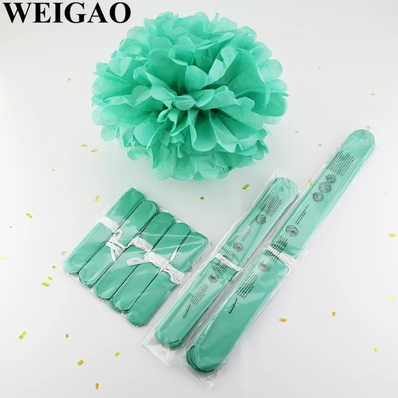 WEIGAO 5 шт. 10/20/30 см ткани Бумага Pom Poms День рождения фон Бумага помпонами цветы Свадебные украшения Baby Shower Декор