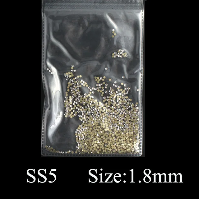 White SS5 1440pcs 1440 шт Разноцветные стеклянные стразы для ногтей AB радужные цвета с плоской задней поверхностью Кристальные 3D блестящие амулеты для маникюра украшения для ногтей - Цвет: White SS5 1440pcs