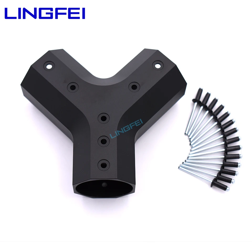 LINGFEI 40 мм до 40 мм тройник соединение из углеродного волокна трубки многоосевой части дрона