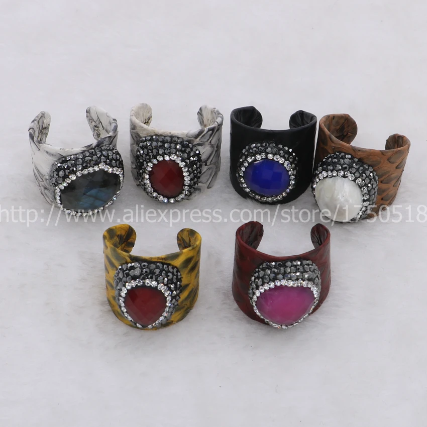 Кольцо с граненым камнем женское регулируемое кольцо друзой из натурального