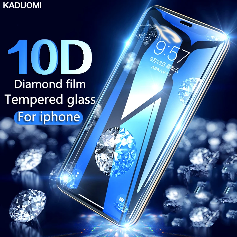 Защитное стекло 10D для iPhone 6 7 6S 8 plus X XS MAX XR iphone защита экрана на 6S|Защитные стёкла и