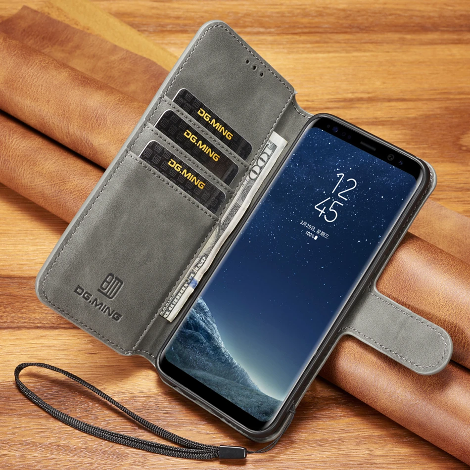 Магнитный кожаный чехол для Samsung Galaxy S8 Plus Роскошный кошелек держатель карт