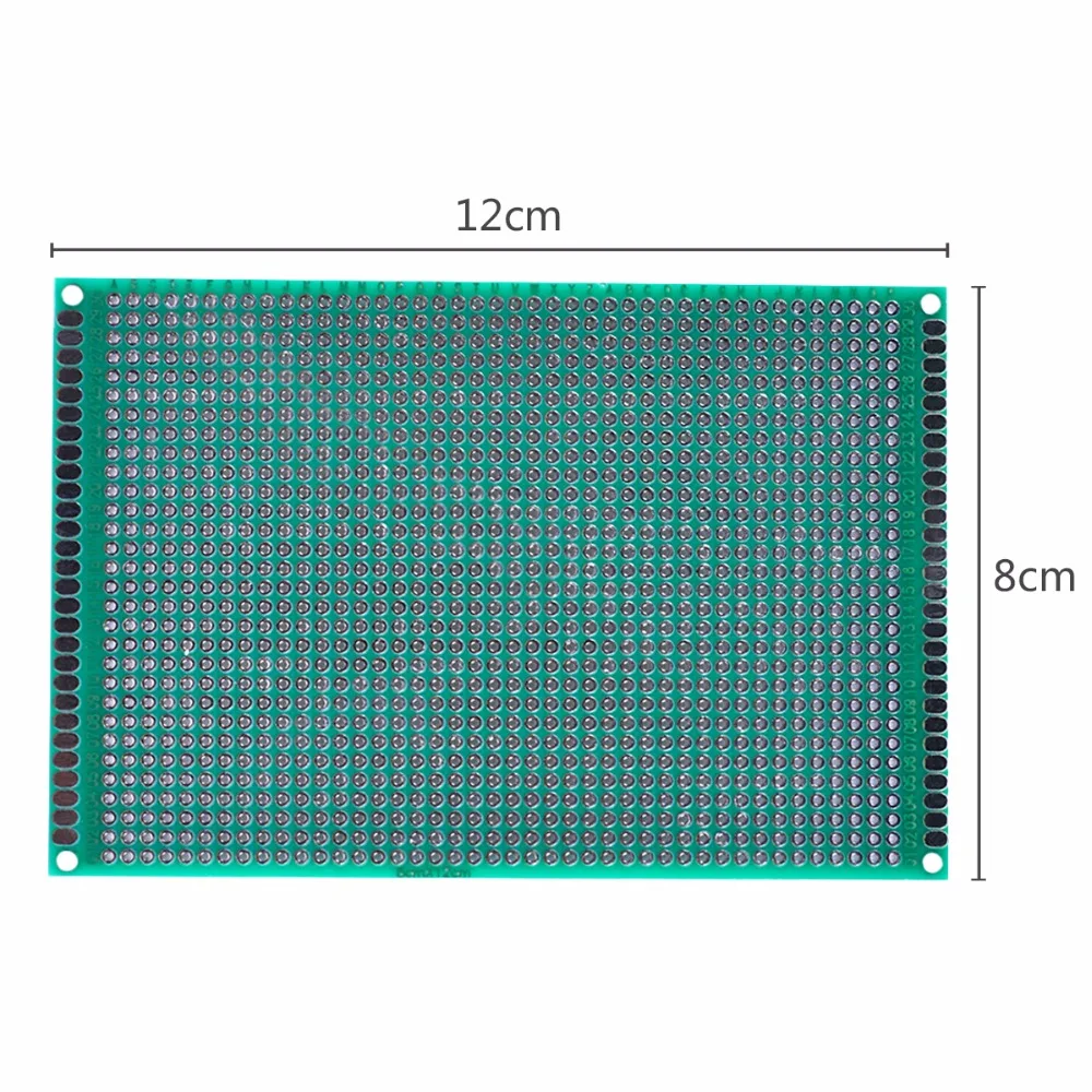 5 шт. 8*12 см Прототип Макет двухсторонняя универсальная печатная плата pcb для Arduino 1,5 мм 2,54 мм Стекловолокно# nbp002