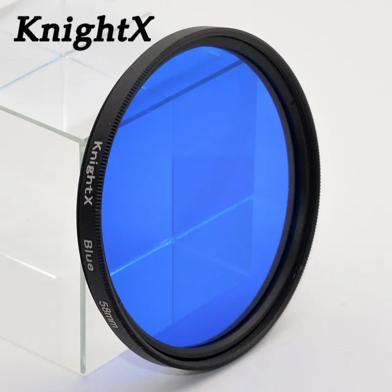 KnightX с ультратонкой оправой 37 мм 52 мм 58 мм 37 GoPro аксессуары ND FLD Красный Цветной фильтр объектива для sony цифровой зеркальной камеры Canon Nikon для экшн-камеры GoPro Hero 4/3+/3 52 58 мм - Цвет: Full Blue