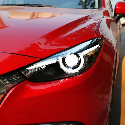 Светодиодный головной фонарь для MAZDA 3 Axela фары в сборе Би ксеноновые линзы