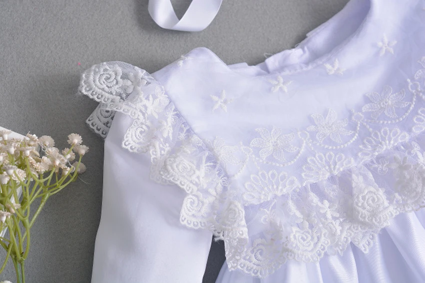 Одежда для новорожденных платья крестин маленьких девочек платье крещения с