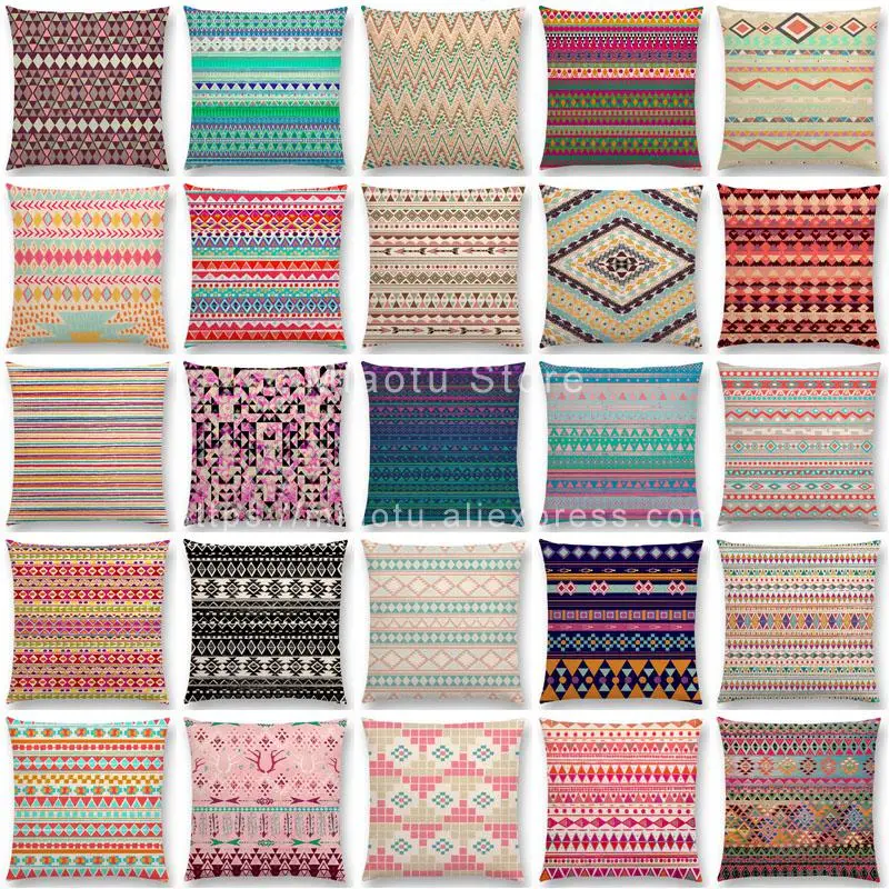 Новый цветной этнический принты в стиле ретро наволочка маленькие кусочки