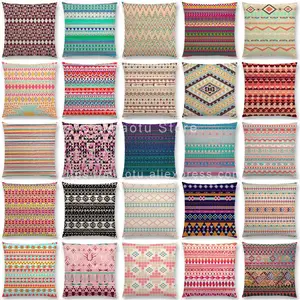 Новый цветной этнический принты в стиле ретро, наволочка, маленькие кусочки, цветочный декоративный узор, Геометрическая полоса, радужная подушечка, чехол
