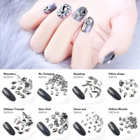hot sale hematite nail art rhinestones 30 styles fancy crystal stones 30100pcs for 3d nail art decoration