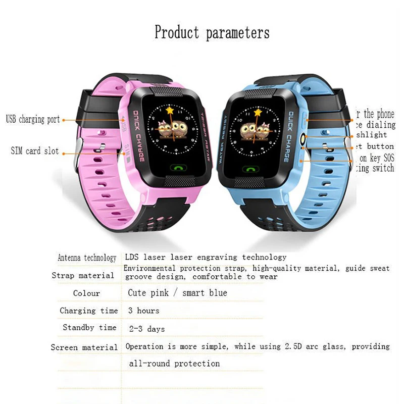 2018 Детские умные часы Gps трекер для мальчика с sim картой SOS Smartwatch детские детей Call