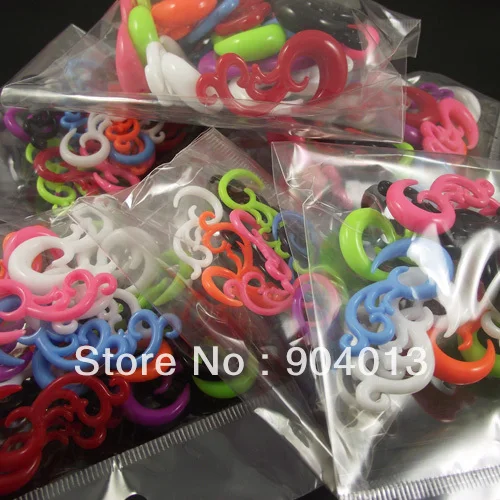 

120pcs Free Shipping Candy Color Acrylic Peacock Ear Plug Phoenix Animal Flesh Tunnel UV piercing jewelry