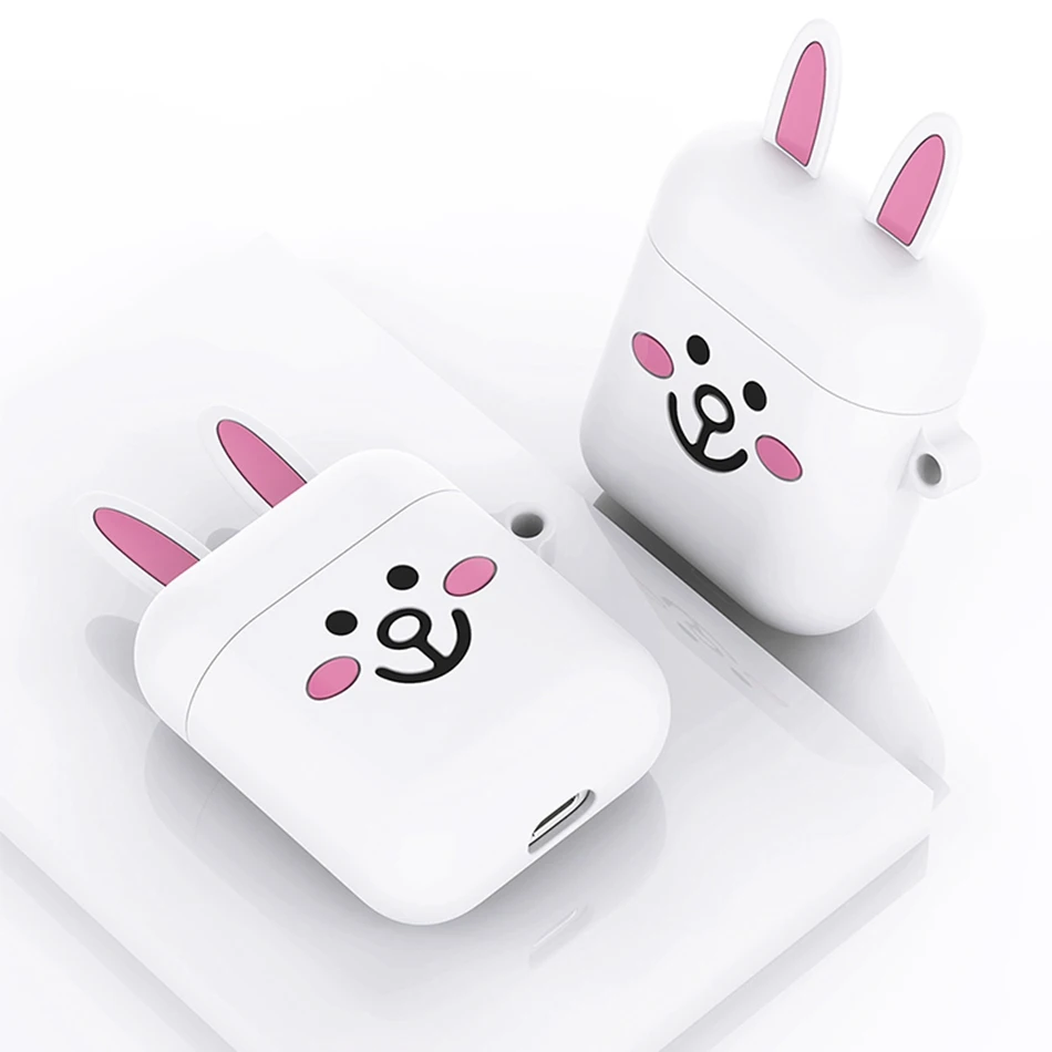 18K Чехол для наушников для Apple Airpods, силиконовый чехол, милые Мультяшные наушники, чехол для AirPods 2, аксессуары для Air Pods, чехол для наушников - Цвет: 18K