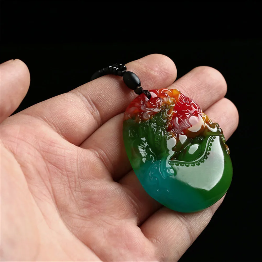 Модный натуральный Золотой Шелковый камень Gobi семи цветов ручная резьба Kylin