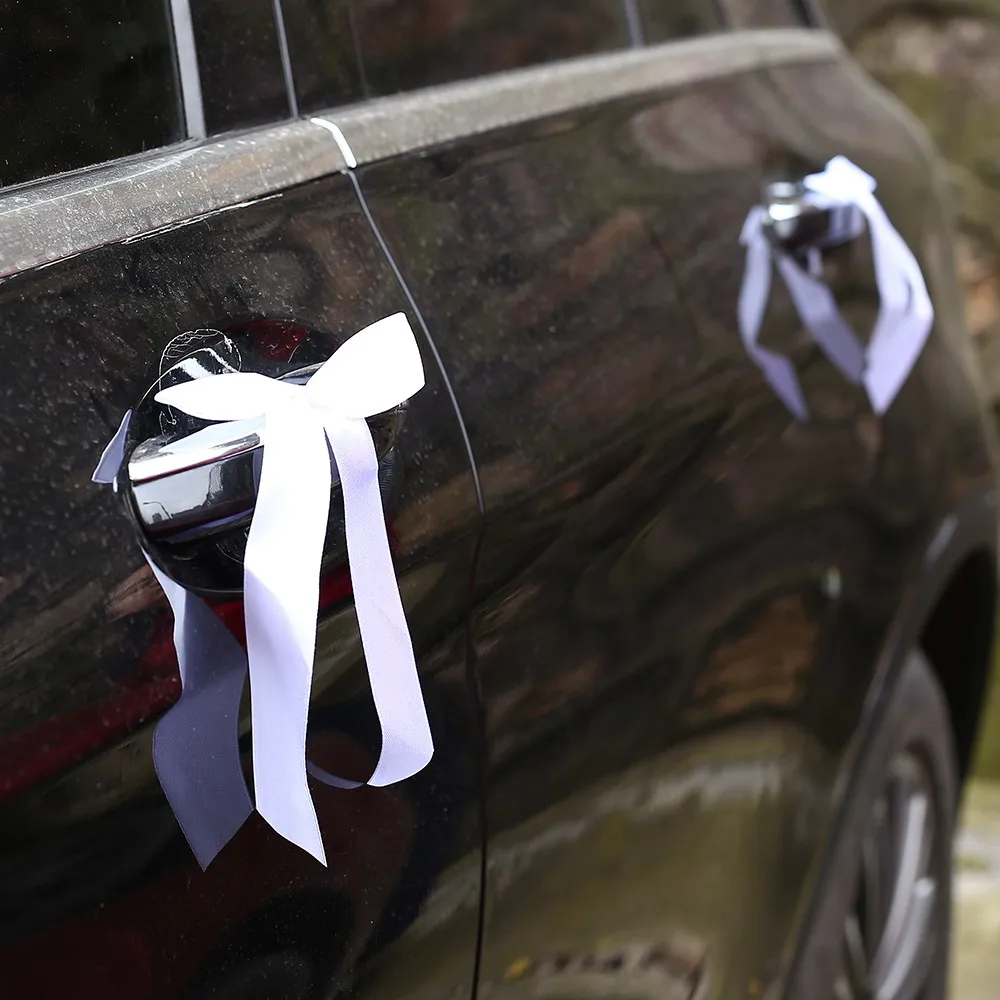 50 шт. автомобильная лента для свадьбы noeud voiture mariage Car knot Delicate Свадебные украшения сиденья банты ленты банты вечерние стулья для автомобилей