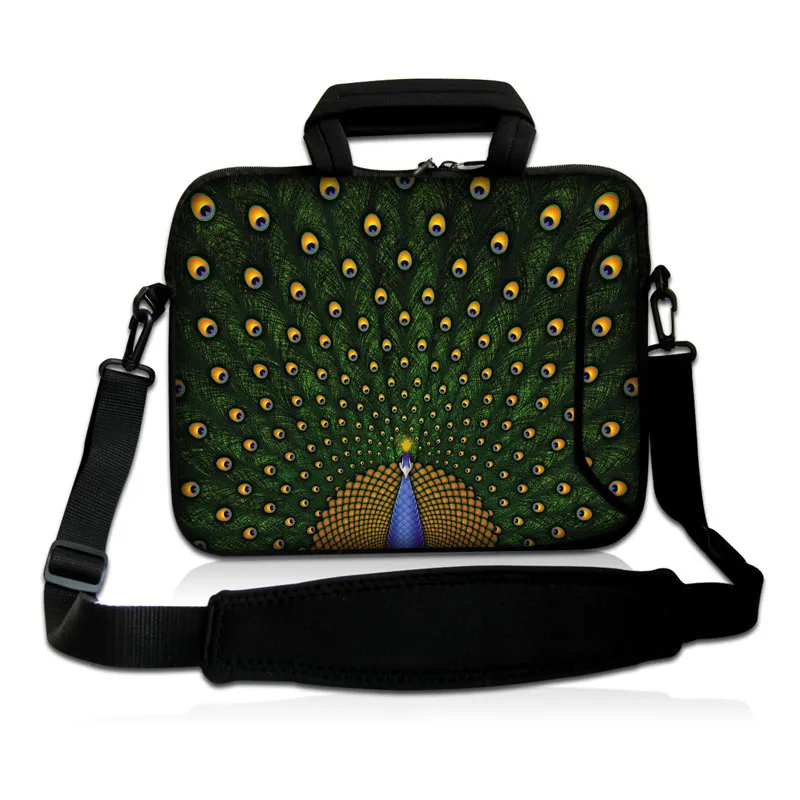Бесплатная доставка перо павлина 10 дюймов ноутбук планшет сумка через плечо