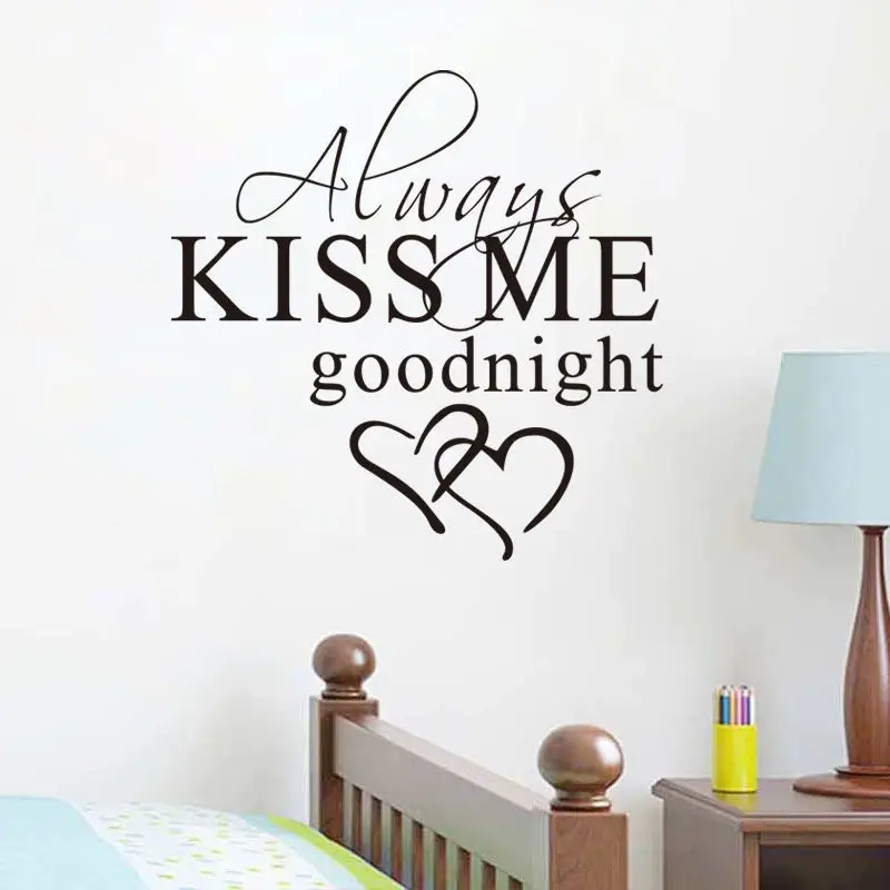 Si Di Ke "Always Kiss Me Goodnight" Домашний Декор Настенная Наклейка настенные художественные Обои Съемные ПВХ украшения для спальни гостиной