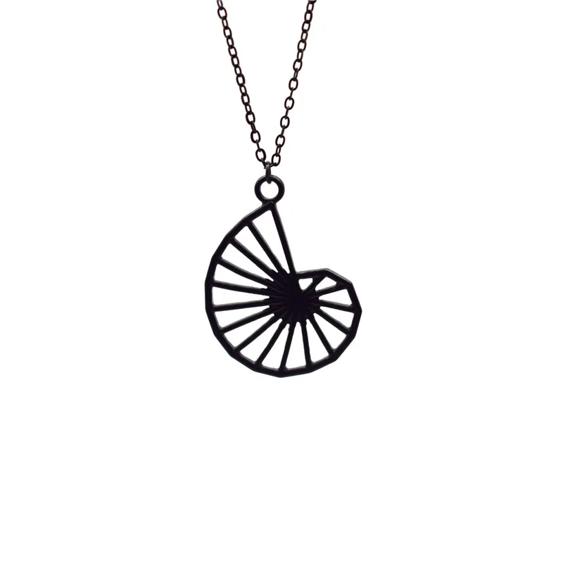 4 Colors Theodorus spiral pendant necklaces- math jewelry- geometry charm necklaces