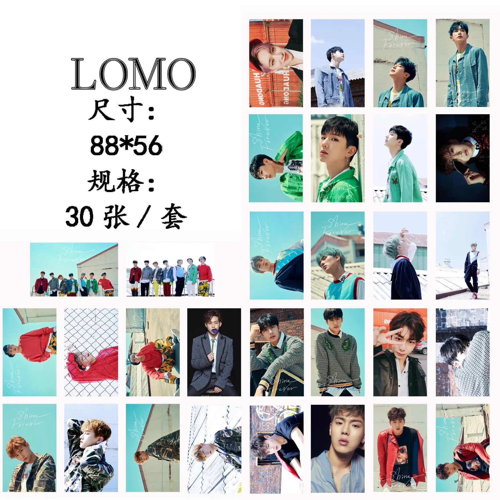 KPOP 2018 Горячая открытка MONSTA X фото карты k pop карта + постер с лирикой стикер 30 шт LOMO