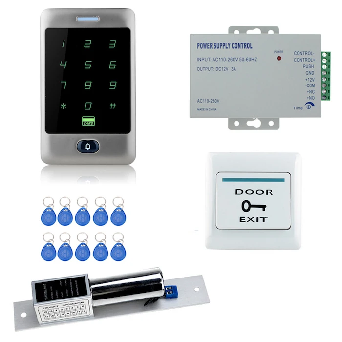Set Five RFID сенсорный водонепроницаемый металлический контроллер доступа с 12VDC NC/без электрического болта/магнитный замок для безопасности двери - Цвет: Set Five