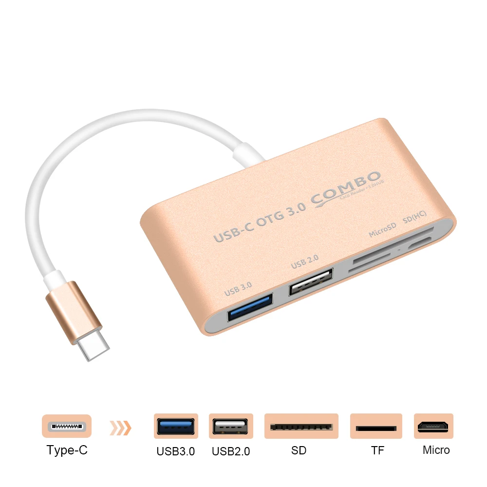 USB C к мульти SD CF Micro SD кард-ридер адаптер type-C USB-C концентратор OTG 3,0 Micro USB комбинированный разветвитель для Macbook Air Pro