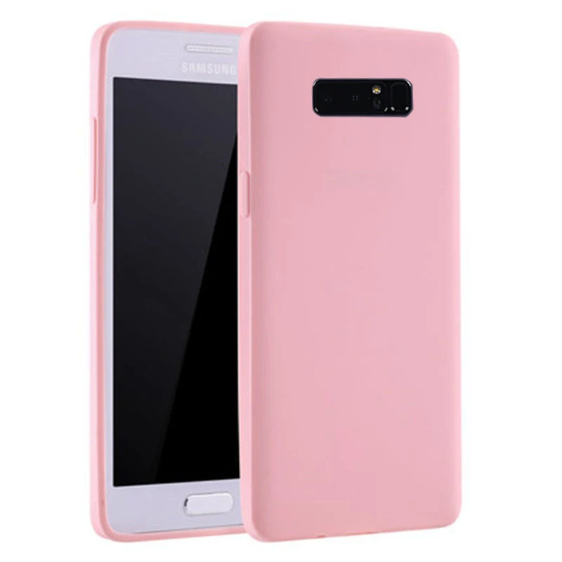 Luxury Cute Pink Candy Color Soft Tpu Silicone Phone Case for Samsung Galaxy Note 8 Silicon Back Cover Celular Note8 Coque |